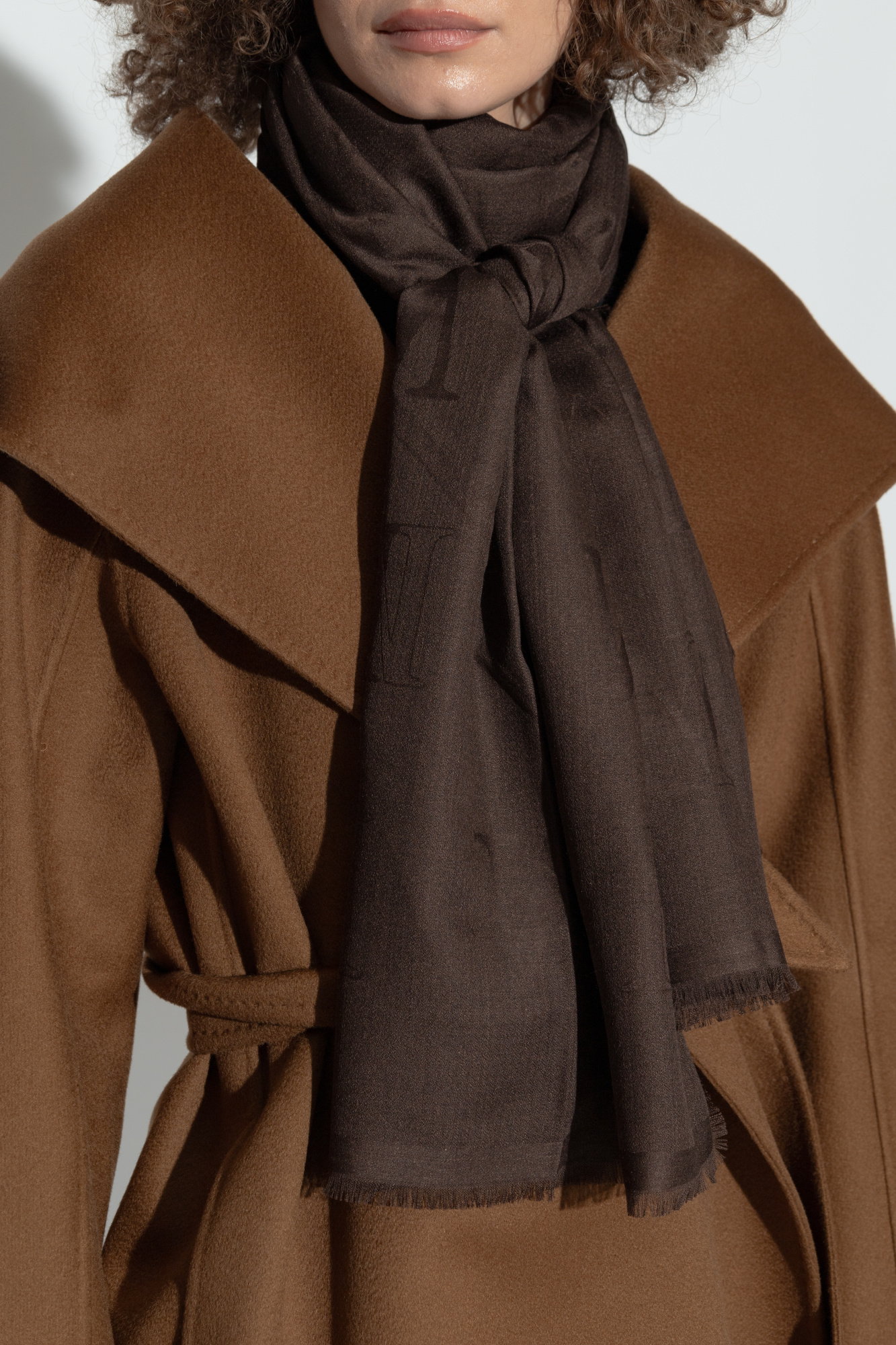 スカーフ MAX MARA 'Curvone' stole Brown Brown Shawl 'Curvone' Max Mara - Vitkac Italy
